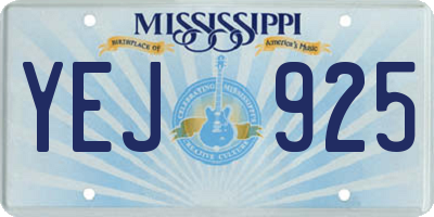 MS license plate YEJ925
