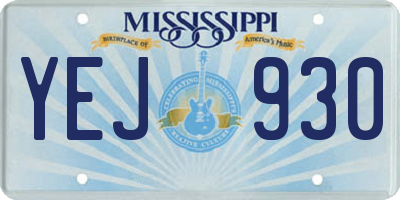 MS license plate YEJ930