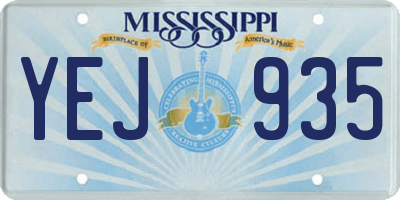 MS license plate YEJ935