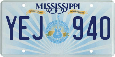 MS license plate YEJ940