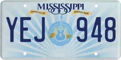 MS license plate YEJ948