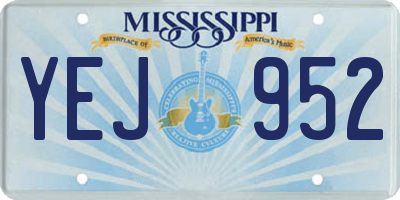 MS license plate YEJ952