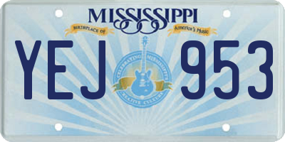 MS license plate YEJ953