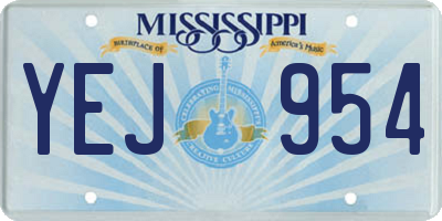 MS license plate YEJ954