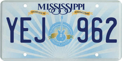 MS license plate YEJ962