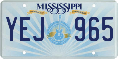 MS license plate YEJ965