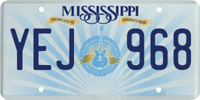 MS license plate YEJ968