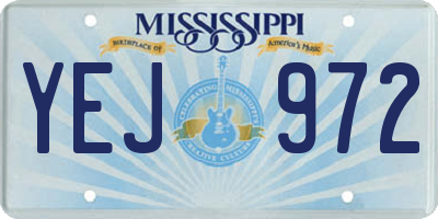 MS license plate YEJ972