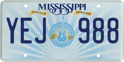 MS license plate YEJ988
