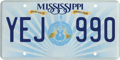 MS license plate YEJ990