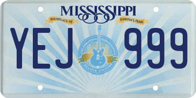 MS license plate YEJ999