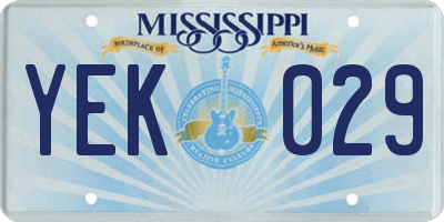 MS license plate YEK029