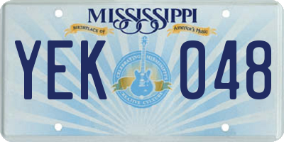MS license plate YEK048