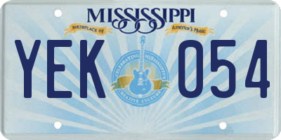 MS license plate YEK054