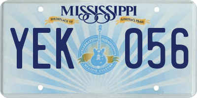 MS license plate YEK056