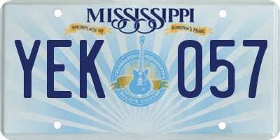 MS license plate YEK057
