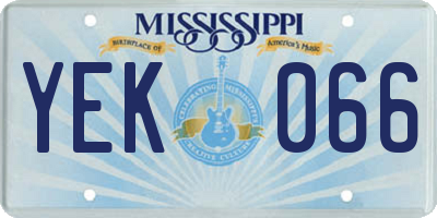 MS license plate YEK066