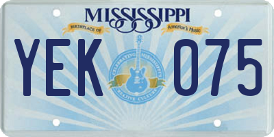 MS license plate YEK075