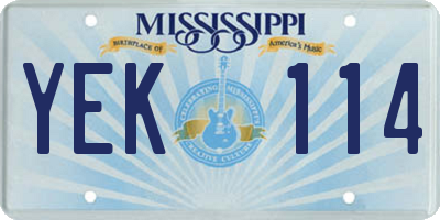 MS license plate YEK114