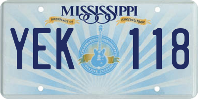 MS license plate YEK118