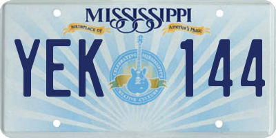 MS license plate YEK144