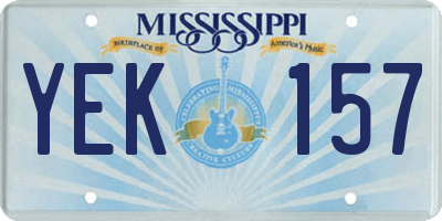 MS license plate YEK157