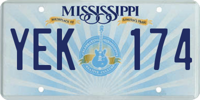 MS license plate YEK174