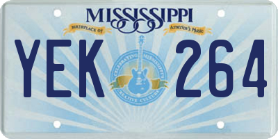 MS license plate YEK264