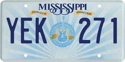 MS license plate YEK271