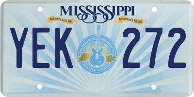 MS license plate YEK272