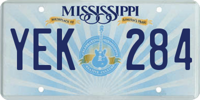 MS license plate YEK284