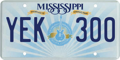 MS license plate YEK300