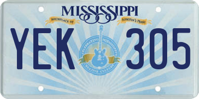 MS license plate YEK305