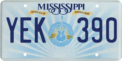 MS license plate YEK390