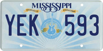 MS license plate YEK593