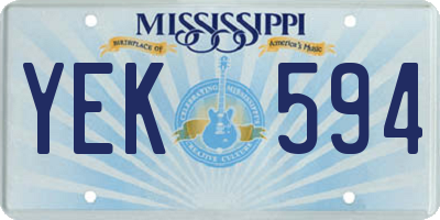 MS license plate YEK594
