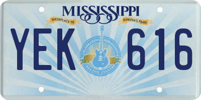 MS license plate YEK616
