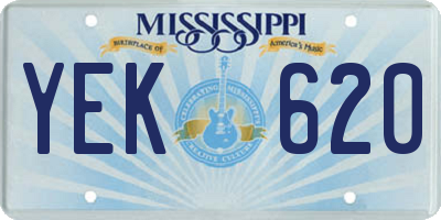 MS license plate YEK620