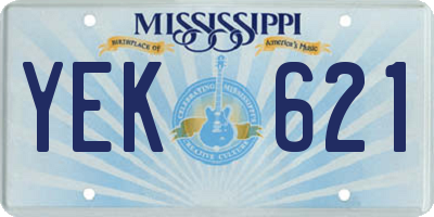 MS license plate YEK621