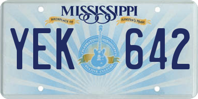 MS license plate YEK642