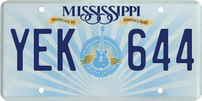 MS license plate YEK644