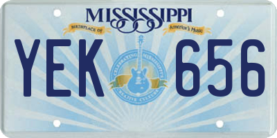 MS license plate YEK656