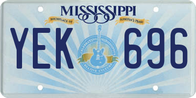 MS license plate YEK696