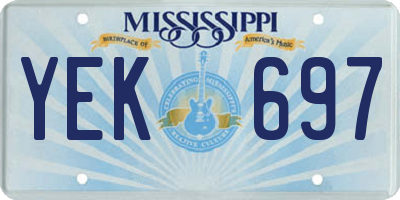MS license plate YEK697