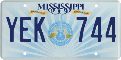 MS license plate YEK744
