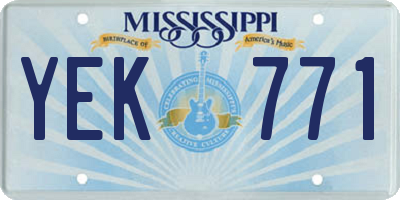 MS license plate YEK771