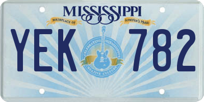 MS license plate YEK782
