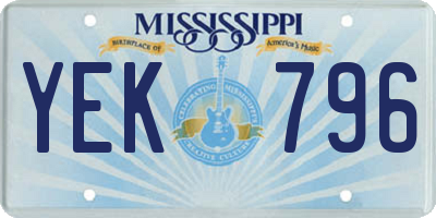 MS license plate YEK796
