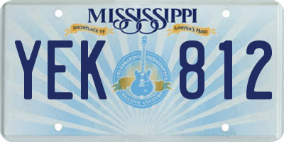 MS license plate YEK812