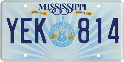 MS license plate YEK814
